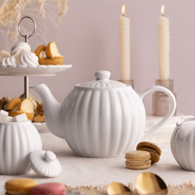 Price & Kensington | White Luxe 6-Cup Teapot