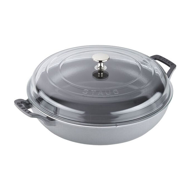Staub Cast Iron 3.5 Qt. Braiser with Glass Lid | Graphite Grey