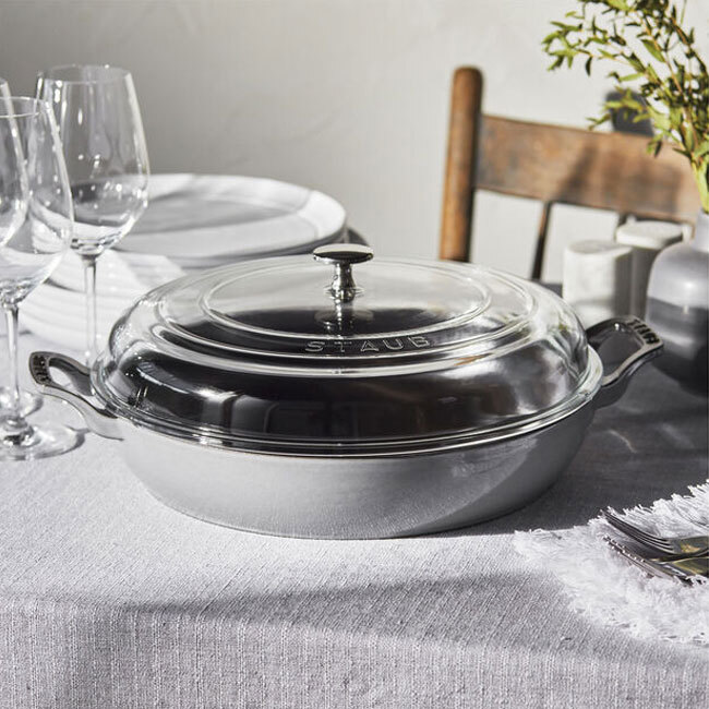 Staub Cast Iron 3.5 Qt. Braiser w/ Glass Lid | Graphite Grey