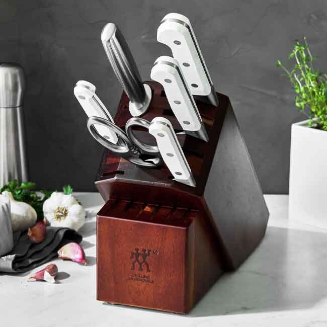 Zwilling PRO Le Blanc 7-PC Acacia Knife Block Set