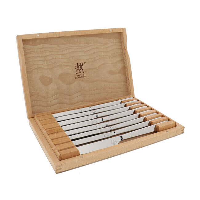 Zwilling J A Henckels Stainless Steel Steak Knife Set with Wood Presentation Case, 8-pc