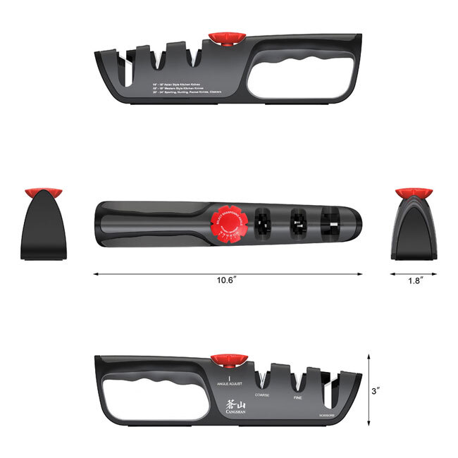 Cangshan Professional Knife + Scissor Sharpener, 3-Stage Adjustable