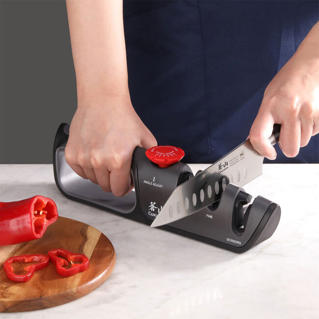 Cangshan Professional Knife + Scissor Sharpener, 3-Stage Adjustable