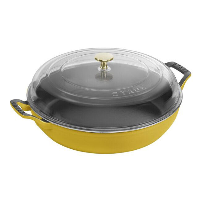 Product Staub Cast Iron 3.5 Qt. Braiser with Glass Lid | Citron	