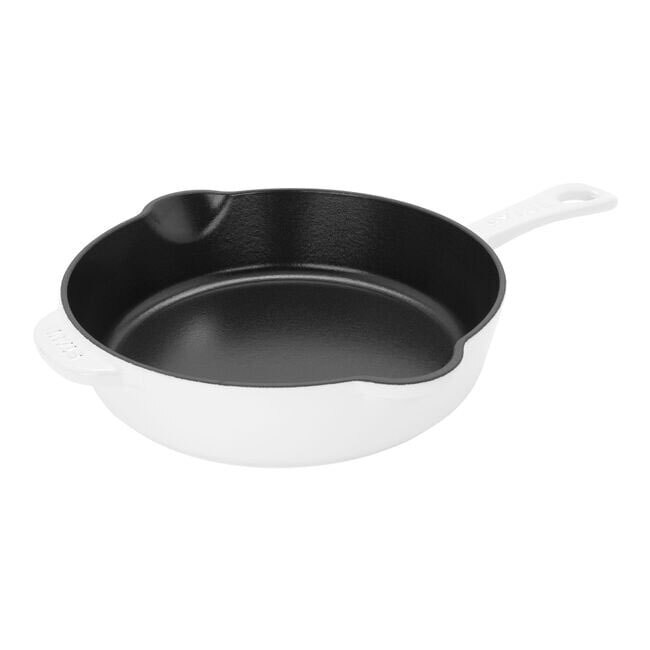 Staub Cast Iron 8.5-inch Traditional Deep Skillet | White