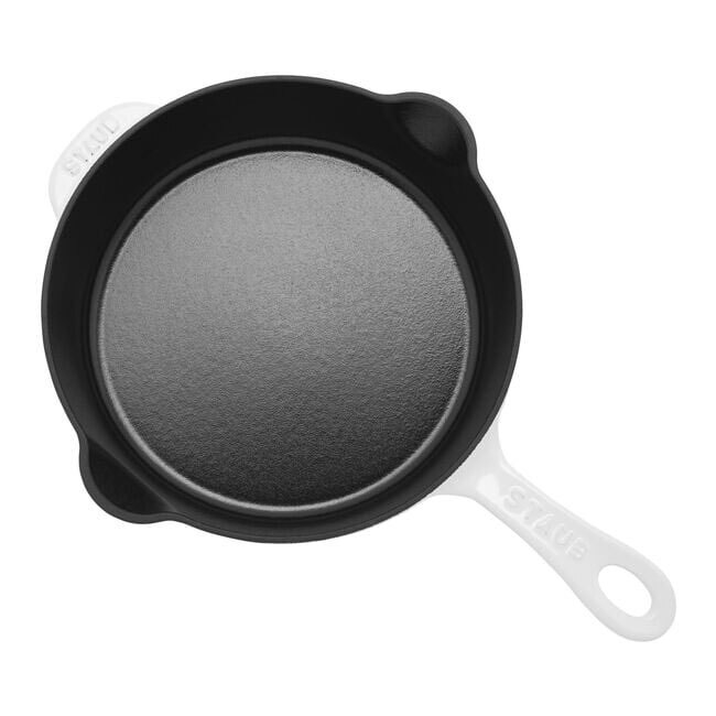 Staub Cast Iron  8.5-inch, Traditional Deep Skillet | White