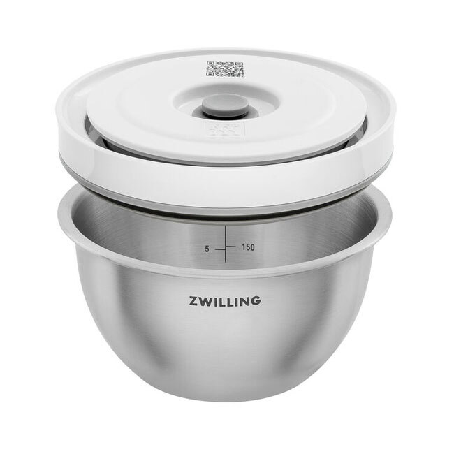 Zwilling Fresh & Save Bowls | Stainless Steel Vacuum Bowl Set S/M/L | Silver-white | 6-pc