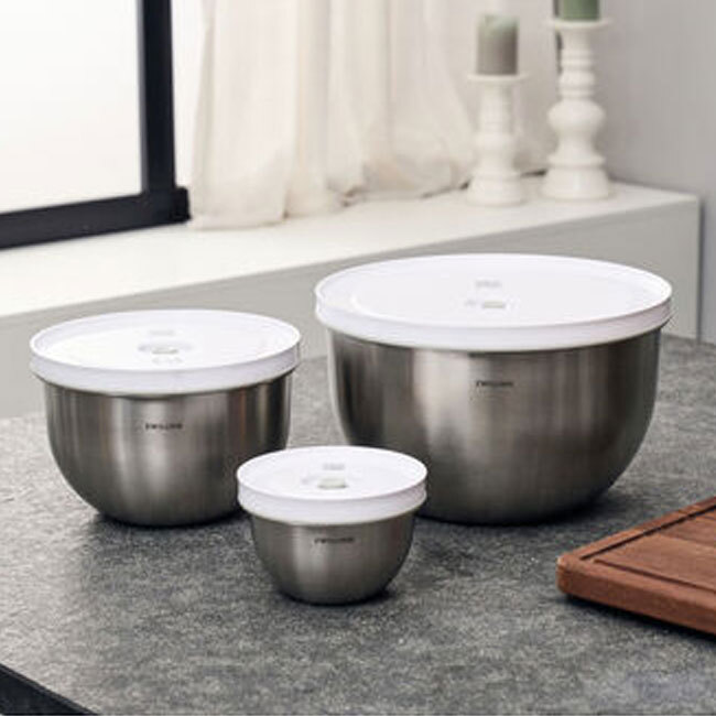 Zwilling Fresh & Save Bowls | Stainless Steel Vacuum Bowl Set S/M/L | Silver-white | 6-pc