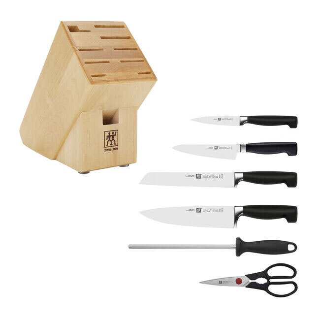Zwilling J A Henckels FOUR STAR 7-pc, Knife Block Set | Natural