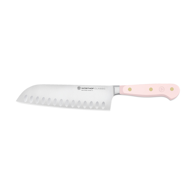Product Wüsthof Classic 7” Hollow Edge Santoku Knife | Pink Himalayan Salt