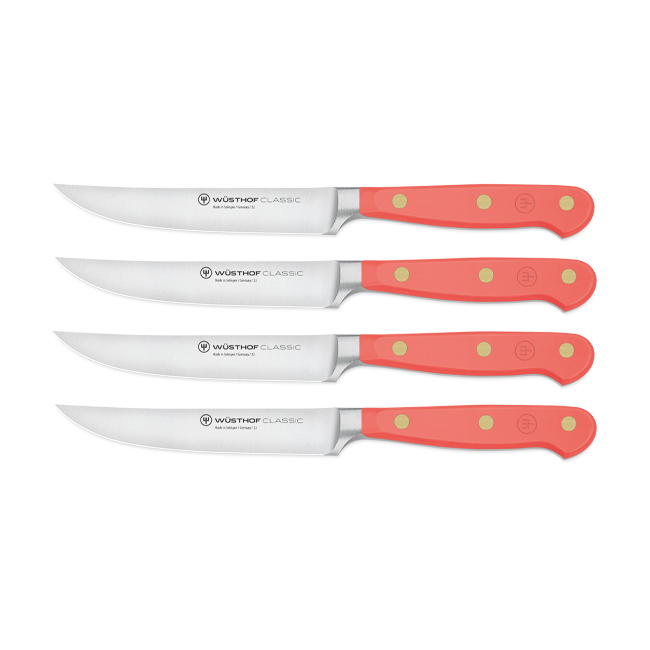 Wüsthof Classic 4-Piece Steak Knife Set | Coral Peach