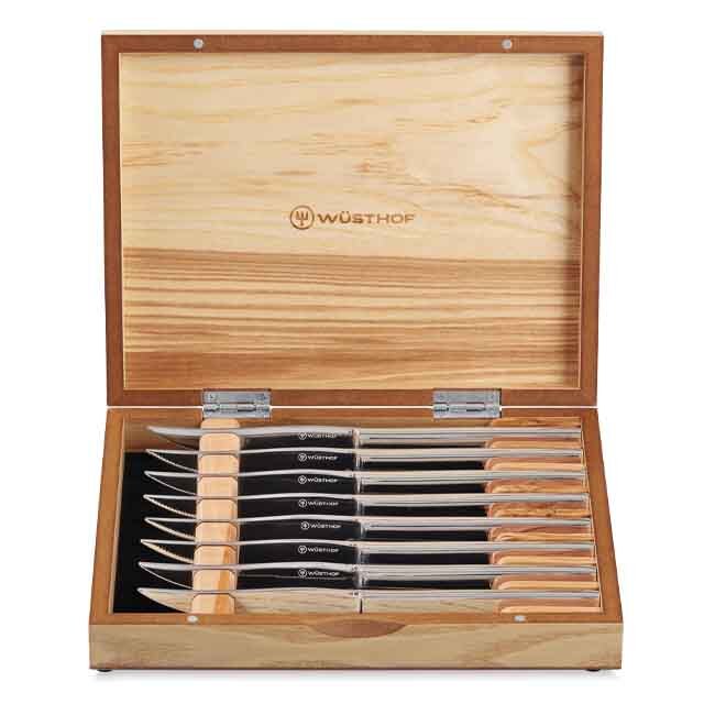 Wüsthof 8-Piece Stainless Mignon Steak Knife Set - Front