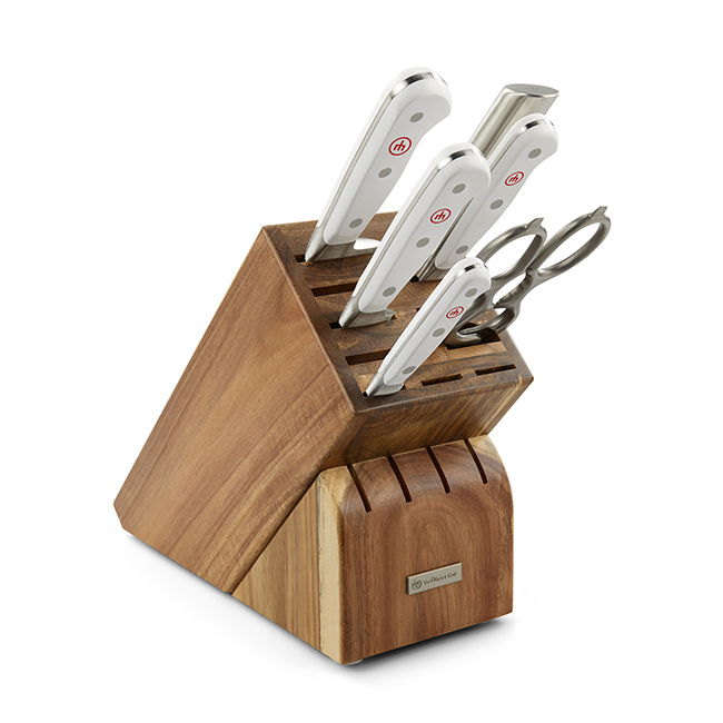 Wüsthof Classic 7-Piece Knife Block Set, Acacia | White