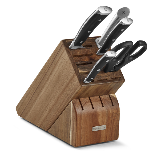 Wüsthof Classic Ikon 6-Piece Starter Knife Block Set, Acacia