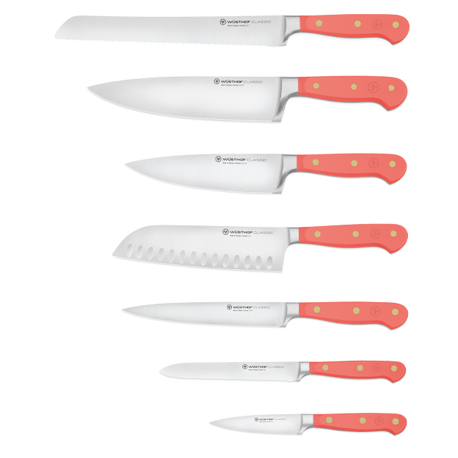 Wüsthof Classic 8-Piece Designer Knife Block Set | Coral Peach
