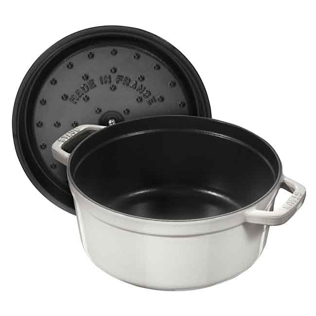  Staub Round Cast Iron Hot Plate W/ Lid, 7 - Black