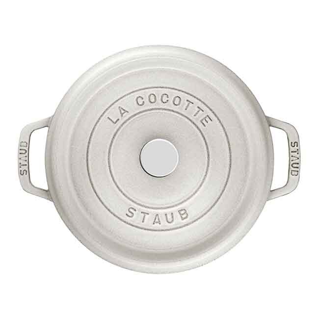 Staub Cast Iron 7 Qt. Round Cocotte - White Top