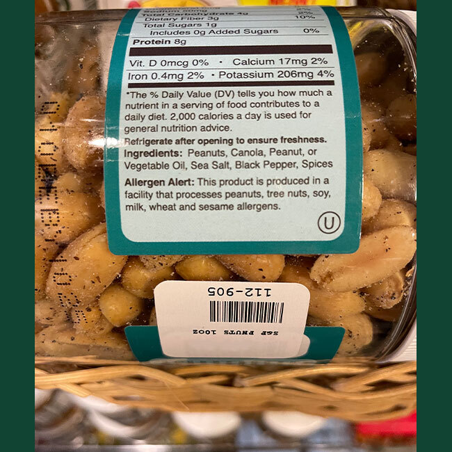 Bertie County Peanuts | Dew Drop Dill Pickle Peanuts - ingredients