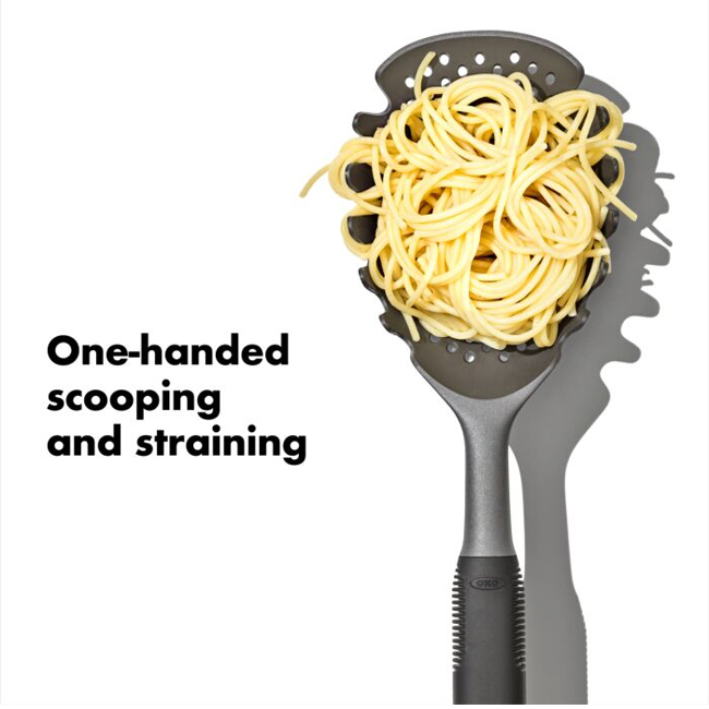 OXO Good Grips Pasta Scoop in use
