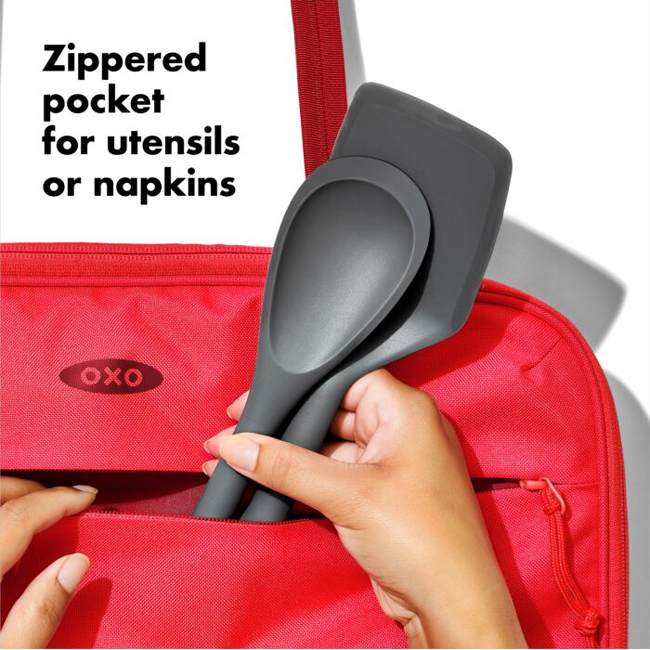 OXO Good Grips Insulated Bakeware Carrier | Jam Red - pocket