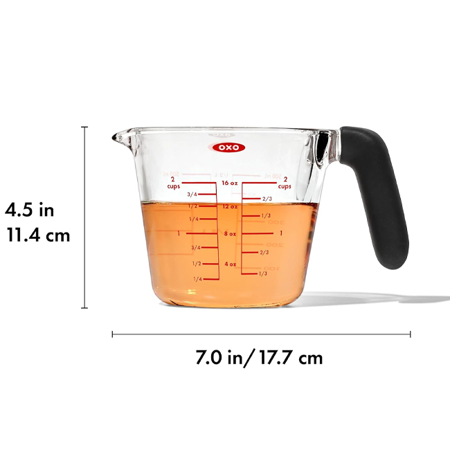 OXO Good Grips 2-Cup Glass Measuring Cup with Lid