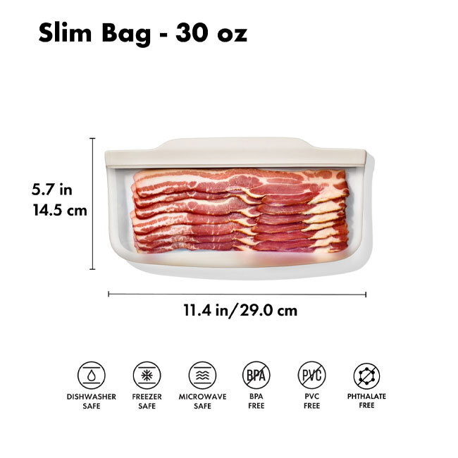 OXO Good Grips Silicone Reusable Bag - Slim Bag (30 oz) | Oat
