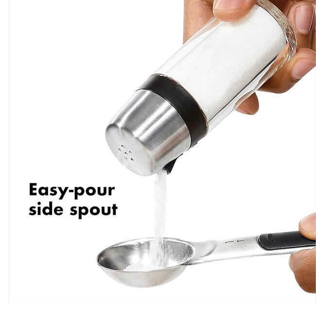 OXO Good Grips Simple Salt and Pepper Shaker Set - salt pouring