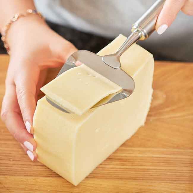 Rösle Cheese Slicer in use