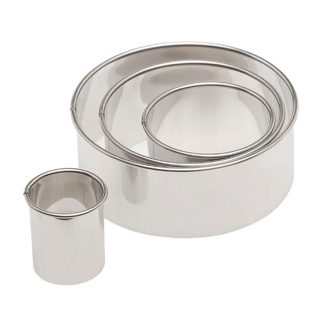 Product Ateco 4-Piece Stainless Steel Plain Edge Round Cutter Set