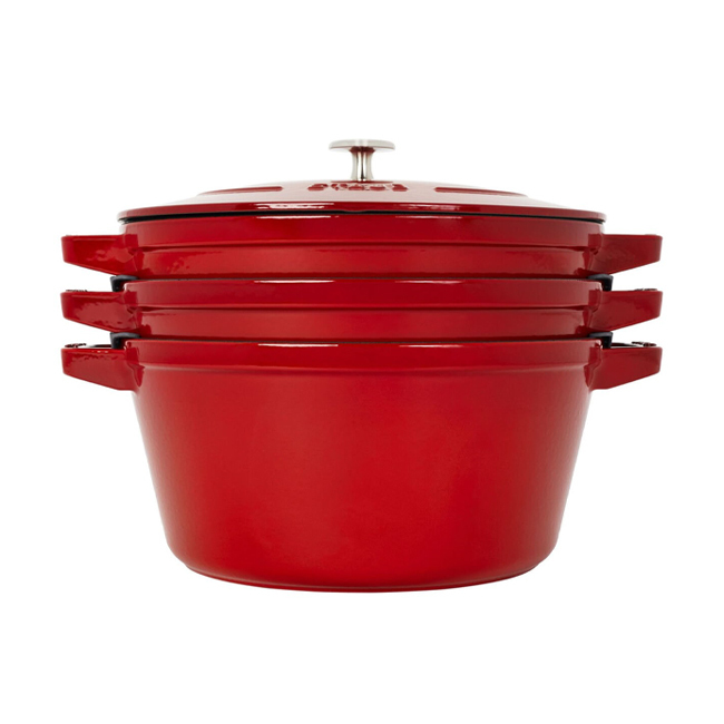 Staub Cast Iron 4-qt Round Cocotte with Glass Lid - Cherry & Accessories  Turner, One Size, Matte Black