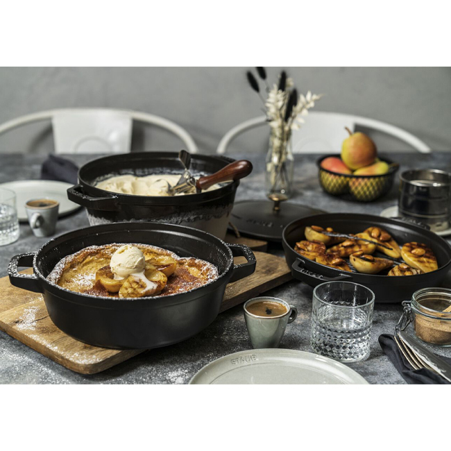 Staub 4-Pc Cast Iron Stackable Set | Black