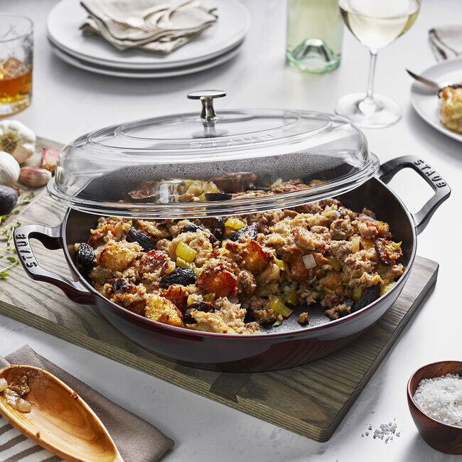 Staub Cast Iron 3.5 Qt. Braiser w/ Glass Lid | Grenadine