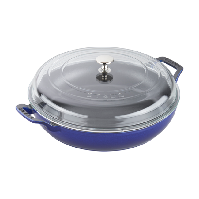 Staub Cast Iron 3.5 Qt. Braiser with Glass Lid | Dark Blue