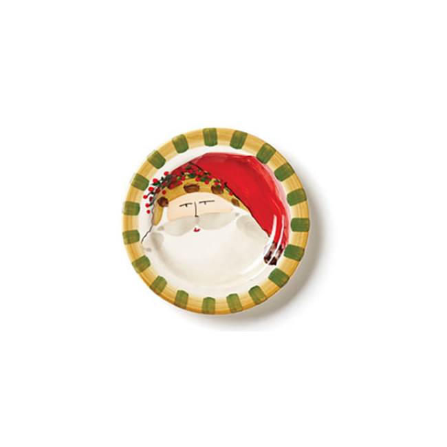 Vietri Old St. Nick Round Salad Plate - Animal Hat