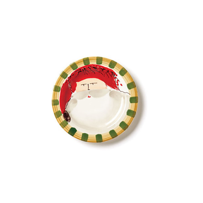 Vietri Old St. Nick Round Salad Plate - Red Hat