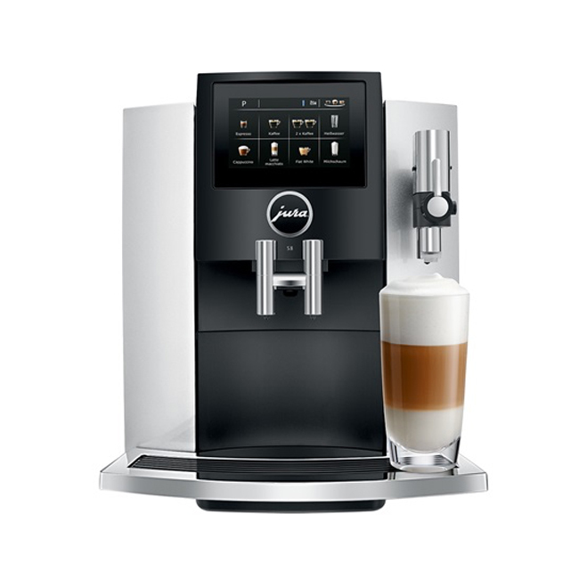 Jura S8 Automatic Coffee Center - Moonlight Silver - Front
