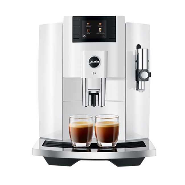 Jura E8 Automatic Coffee Center - White - Front