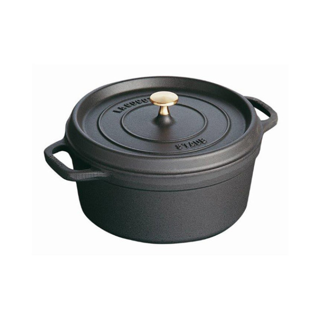 Staub Cast Iron Round 4 Qt Cocotte | Black Matte
