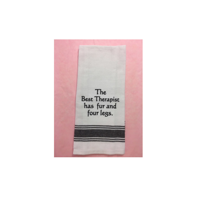 Tea Towel " The Best Therapist has fur and four legs "