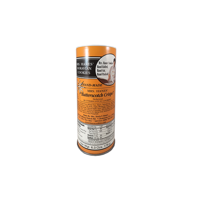Product Mrs. Hanes Butterscotch Crisps Moravian Cookie Tube