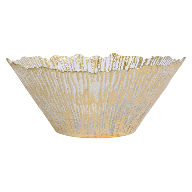Vietri Rufolo Glass Gold Large Serving Bowl
