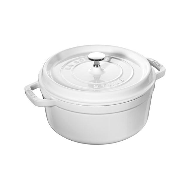 Staub Cast Iron Round 4 Qt Cocotte | White