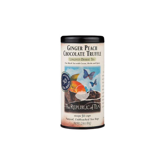 The Republic of Tea Ginger Peach Chocolate Truffle Black Tea Bags