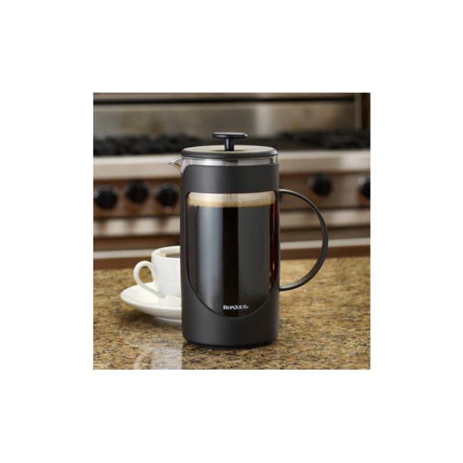 Bonjour Unbreakable 40-Ounce French Press with Lock and Toss Filter, Black