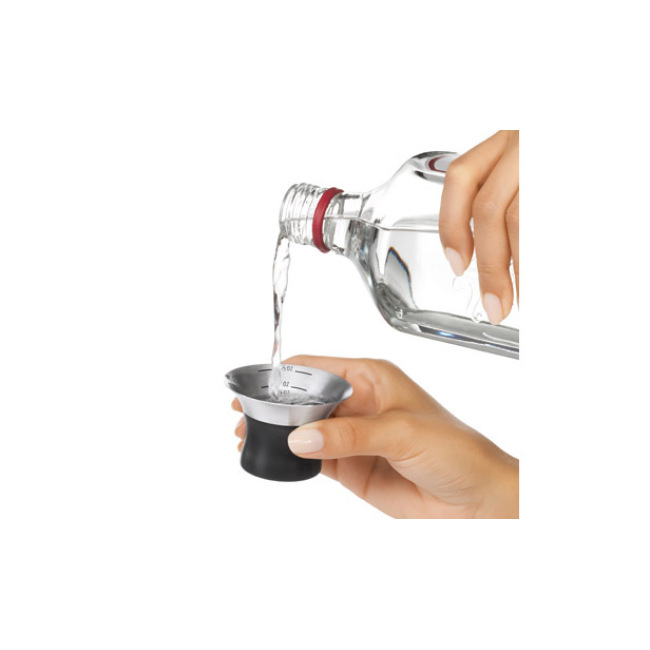 OXO SteeL Single Wall Cocktail Shaker in use
