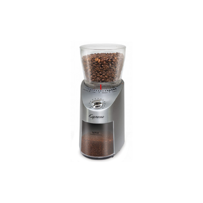 Capresso Die Cast Infinity Plus Conical Burr Grinder, Stainless Steel