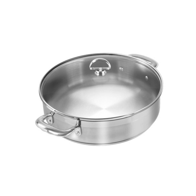 Chantal Induction 21 Stainless Steel Sauteuse with Lid (5 Qt.)
