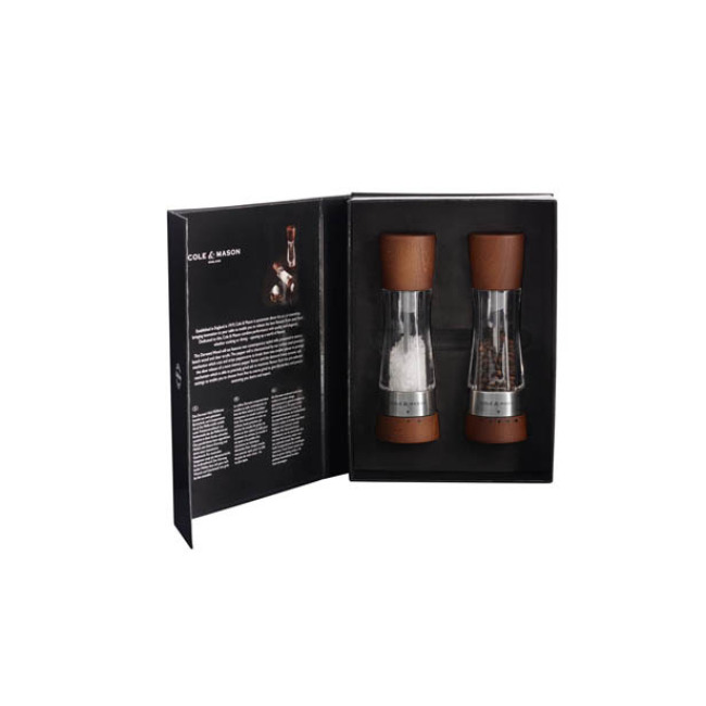 Cole & Mason Battersea Stainless Steel Electronic Salt and Pepper Mill Gift Set, 21 cm