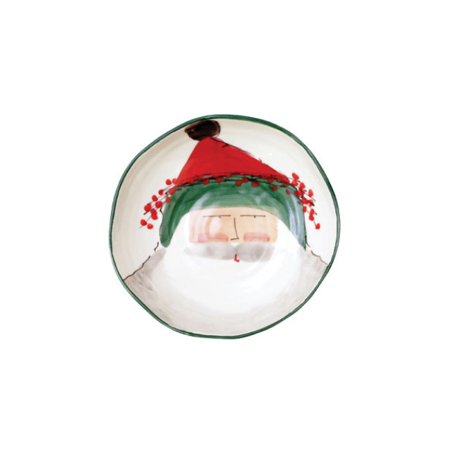 Vietri Old St. Nick Pasta Bowl - Green Hat