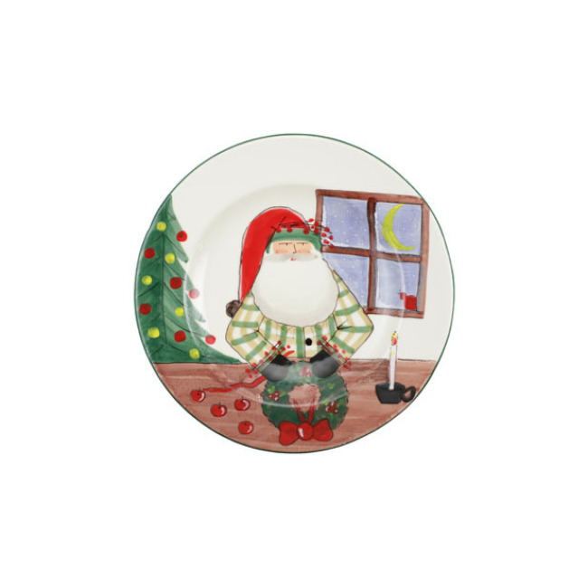 Product Vietri Old St. Nick Rimmed Round Platter w/ Wreath